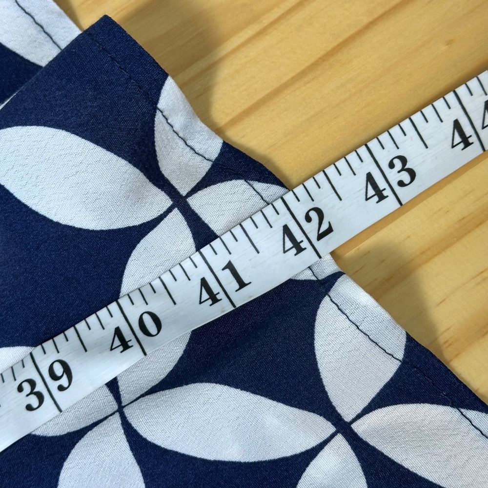 Boden Shirt Dress Geometric Petal Print 4R Navy White Belted Long Sleeve Midi - Picture 9 of 9
